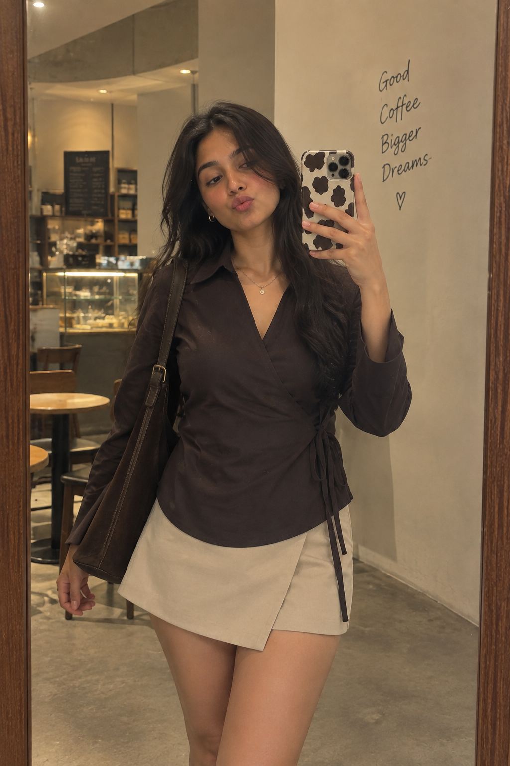 Brown Wrap Shirt
