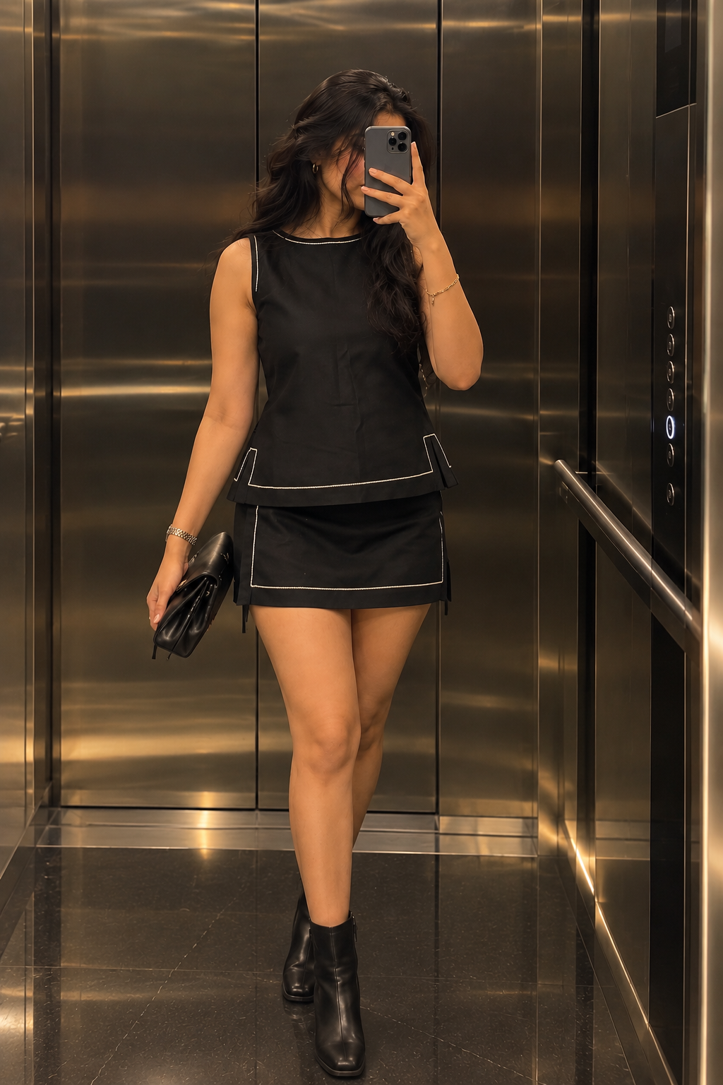 SAILOR — Black Cotton Co-ord Set