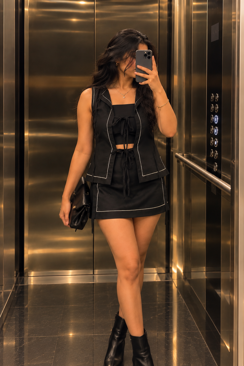 SAILOR — Black Cotton Co-ord Set
