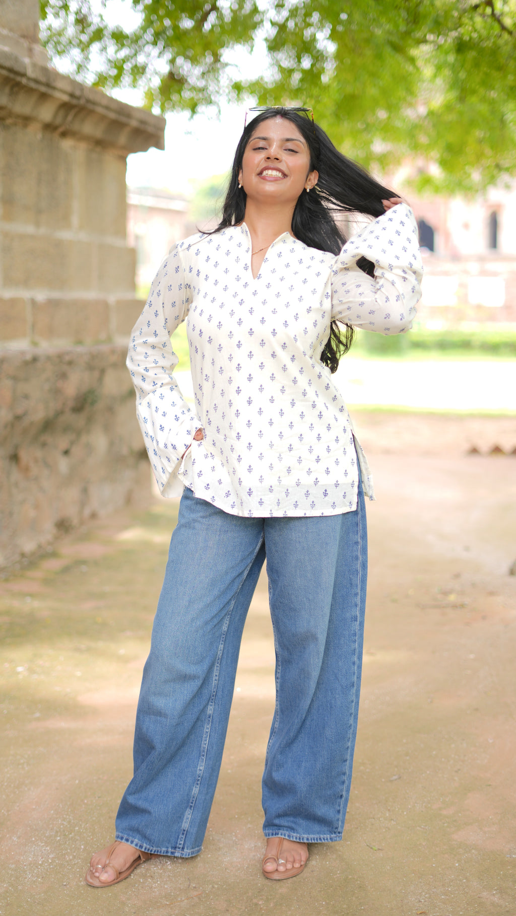 Muskan | Bell Sleeve Mul Mul Cotton Kurta